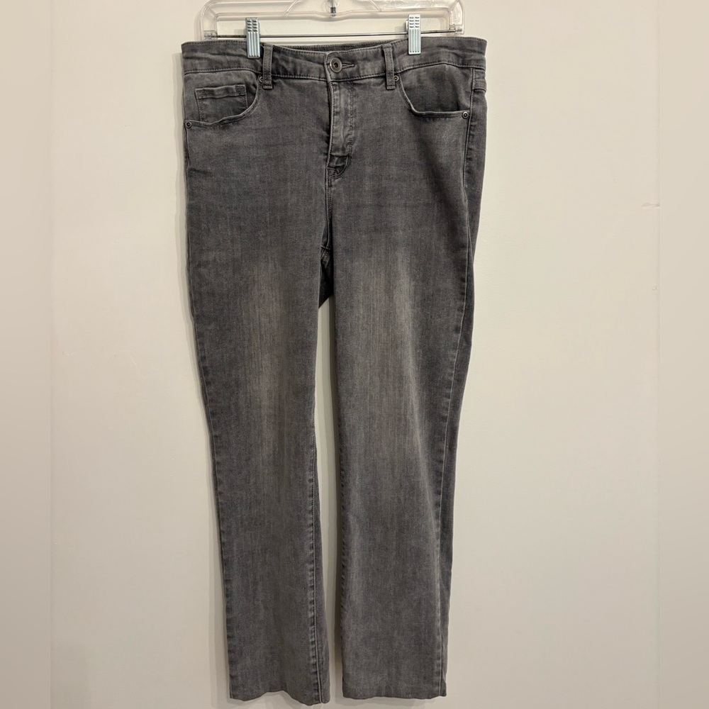 Tribal Jeans Audrey Mid-Rise Straight – Grey Wash, Size 10